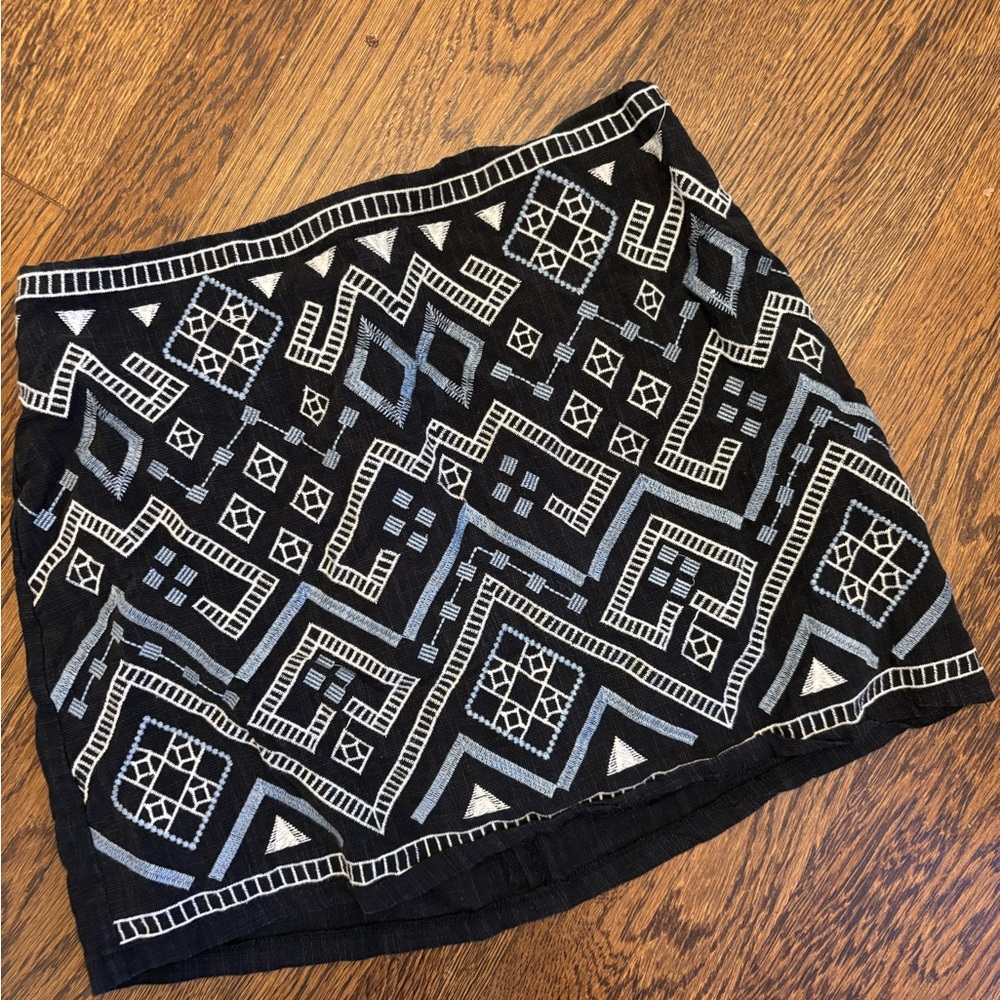 Lush Black and White Tribal Mini Skirt